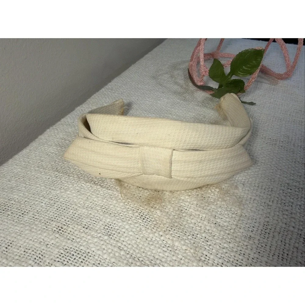 2- Vintage '60's Head pieces White Headband W/veil Pink Headpiece W/leaves